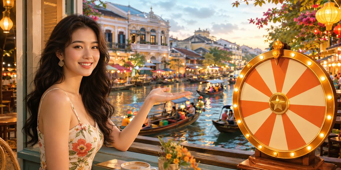 Người chơi tại Hà Nội tham gia vòng quay may mắn và uống cà phê sáng trong không khí sôi động