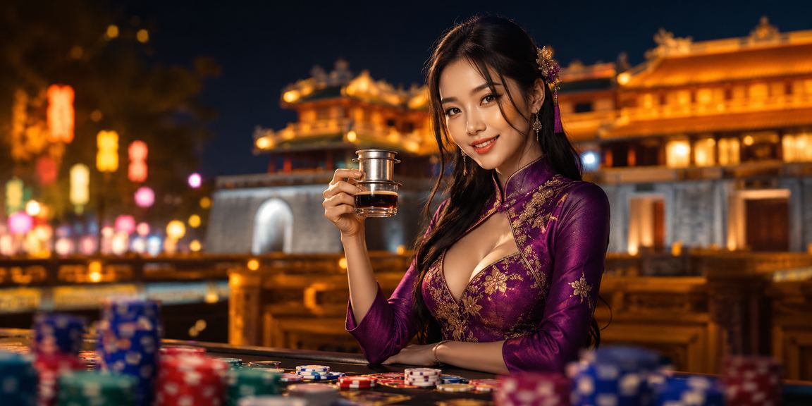 Người dùng tại Huế ngồi cà phê buổi sáng và thực hiện nạp tiền bonus trên điện thoại