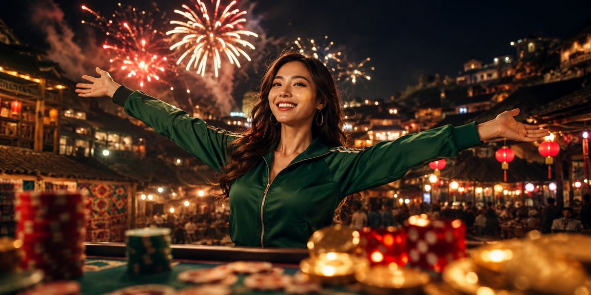 Không khí lễ hội casino sôi động tại Sapa với ánh đèn lung linh và người tham dự đông vui